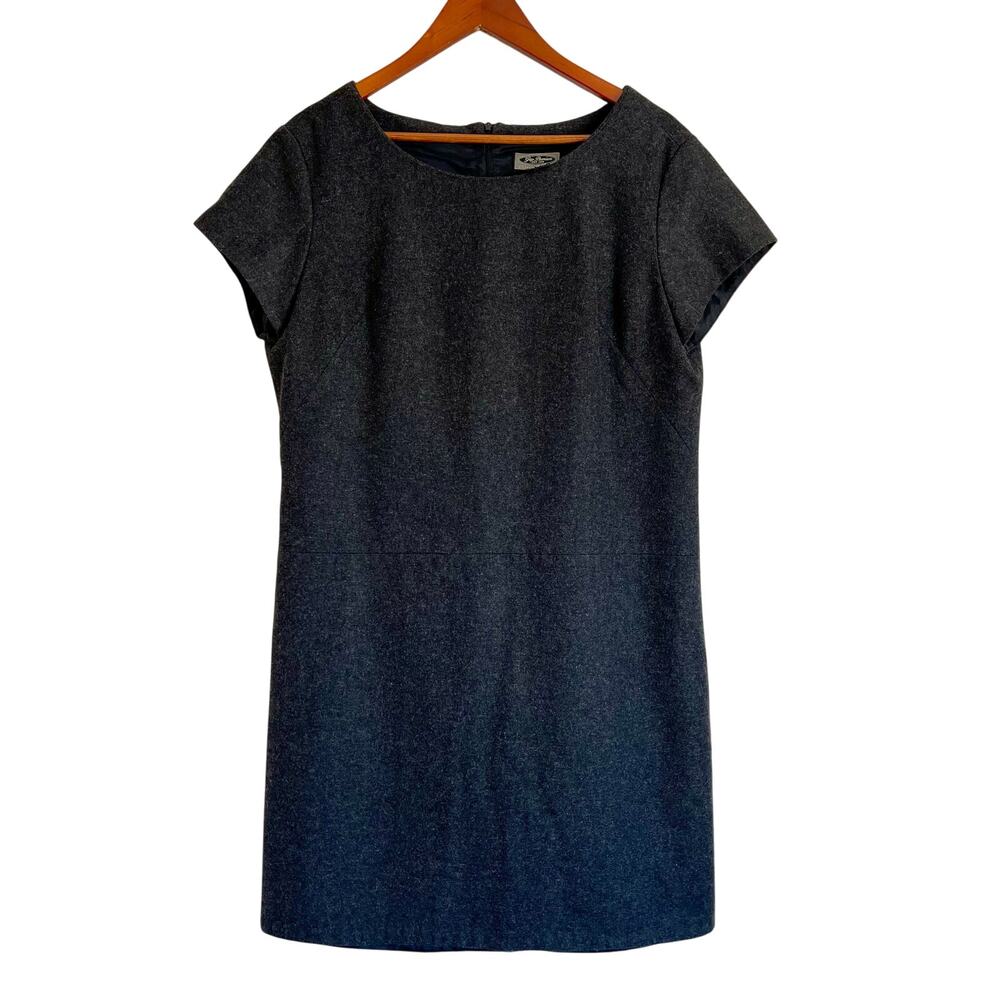 Gap Premium Gray Charcoal Wool Blend Cap Sleeve Sheath Dress Career Work Sz 14